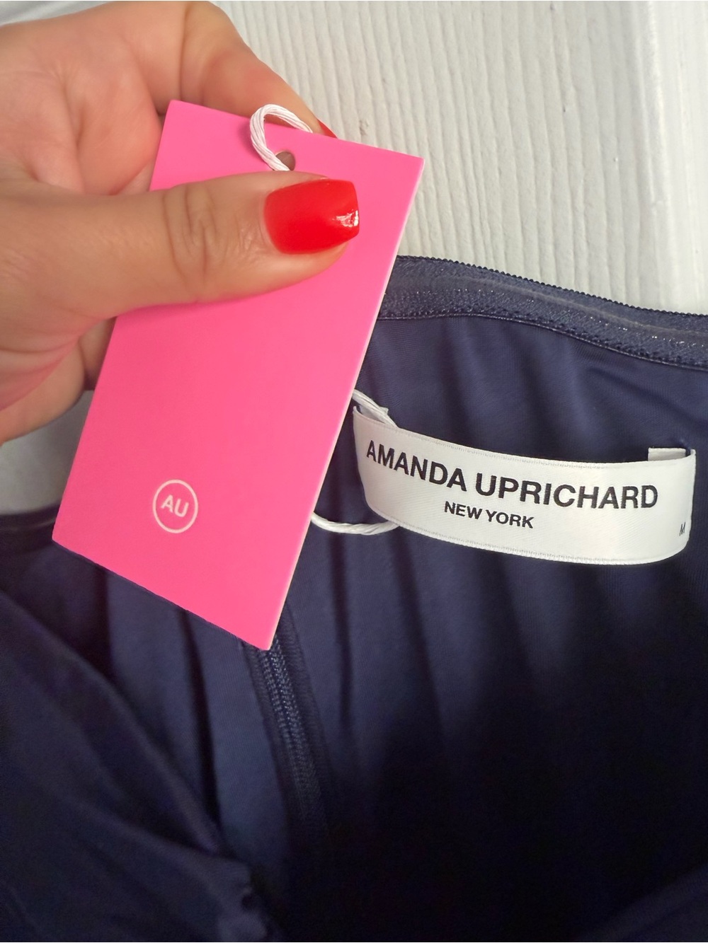 Amanda Uprichard Saladana Dress in Navy |Maxi Dress with Sweetheart Cutout - Picture 5 of 7